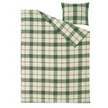 BESKSÖTEMAL Duvet cover and pillowcase, green/check, 150x200/50x60 cm