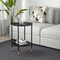 ÄSPERÖD Side table, black, glass black, 45 cm