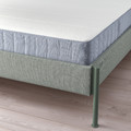 TÄLLÅSEN Upholstered bed frame with mattress, Kulsta grey-green/Vesteröy firm, 160x200 cm