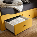 HEMNES Day-bed w 3 drawers/2 mattresses, yellow/Vannareid firm, 80x200 cm