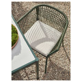 SEGERÖN Outdoor chair with armrests, dark green/Frösön/Duvholmen beige