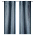 PRAKTTIDLÖSA Room darkening curtains, 1 pair, light blue, 145x300 cm