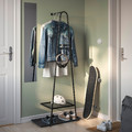 ÄLGANÄS Clothes rack with shoe storage, black, 46x39x166 cm