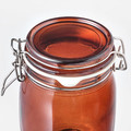 KRÖSAMOS Jar with lid, red-brown, 1 l