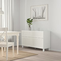 BESTÅ Storage combination w doors/drawers, Hanviken white, 120x40x74 cm