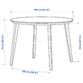 LISABO / ODGER Table and 4 chairs, ash veneer/red, 105 cm