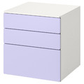 SMÅSTAD / PLATSA Chest of 3 drawers, white/lilac, 60x57x63 cm