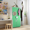 SMÅSTAD / PLATSA Wardrobe, white, green, 60x40x123 cm