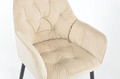 Glamour Chair with Armrests EMMA, velvet, beige