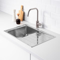 VATTUDALEN Inset sink, 1 bowl with drainboard