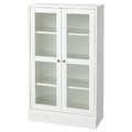HAVSTA Glass-door cabinet with plinth, white/clear glass, 81x37x134 cm