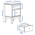 IDANÄS Bedside table, white, 47x40 cm