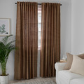 TIBAST Room darkening curtains, 1 pair, dark red, 145x300 cm