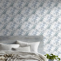 GoodHome Vinyl Wallpaper on Fleece Jarava, blue