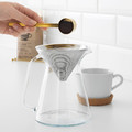 HÖGMODIG Coffee maker for drip coffee, clear glass, stainless steel, 0.6 l