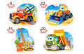 Castorand 4x Contour Puzzle Construction Vehicles 4+