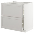 METOD/MAXIMERA Base cb 2 fronts/2 high drawers white/Lerhyttan light grey, 80x60 cm