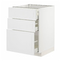 METOD / MAXIMERA Base cabinet with 3 drawers, white/Stensund white, 60x60 cm