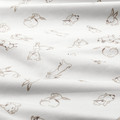 RÖDHAKE Quilt cover/pillowcase for cot, rabbit pattern, white/beige, 110x125/35x55 cm