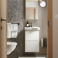 LETTAN Mirror cabinet with door, mirror effect/mirror glass, 40x15x95 cm