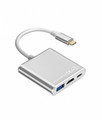 TB Adapter 3in1 USB-C, HDMI, USB, PD, silver