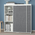 PLATSA Cabinet with 2 sliding doors, white Larkollen/dark grey, 120x42x123 cm