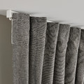 LENDA Curtains with tie-backs, 1 pair, dark grey, 140x300 cm