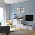 SPIKSMED TV storage combination, light grey, 234x32x96 cm