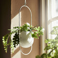 CHILISTRÅN Hanging planter, in/outdoor white, 12 cm