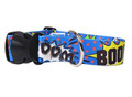 Matteo Dog Collar Plastic Buckle 30mm, blue graffiti