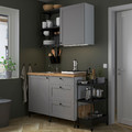 ENHET Kitchen, anthracite, grey frame, 123x63.5x222 cm