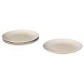 FÄRGKLAR Plate, glossy beige, 26 cm, 4 pack