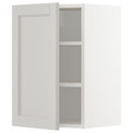 METOD Wall cabinet with shelves, white/Lerhyttan light grey, 40x60 cm