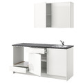 KNOXHULT Kitchen, high-gloss white, 180x61x220 cm