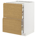 METOD / MAXIMERA Base cb 2 frnts/2 low/1 md/1 hi drw, white/Voxtorp oak effect, 60x60 cm