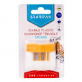 Starpak Double Plastic Sharpener Triangle, orange
