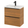 Goodhome Wall-mounted Basin Cabinet Imandra Slim 60cm, walnut