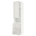 METOD / MAXIMERA Hi cab f micro w door/2 drawers, white/Ringhult light grey, 60x60x240 cm