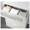 BRIMNES Chest of 4 drawers, white, frosted glass, 78x124 cm