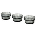 GRADVIS Candle holder, grey, 4.5 cm, 3 pack