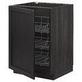 METOD Base cabinet with wire baskets, black/Lerhyttan black stained, 60x60 cm