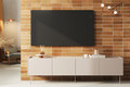 Four-Door TV Cabinet Desin 220, cashmere/nagano oak