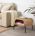 GAMLEHULT Footstool with storage, rattan, anthracite