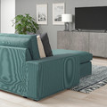 KIVIK 4-seat sofa with chaise longue, Kelinge grey-turquoise