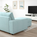 VIMLE Chaise longue, with wide armrests/Saxemara light blue