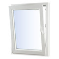 Tilt and Turn Window PVC Triple-Pane 865 x 1435 mm, left, white