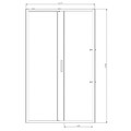 GoodHome Shower Sliding Door Ledava 120 cm, matt black/transparent