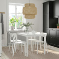 VANGSTA / JANINGE Table and 4 chairs, white/white, 120/180 cm