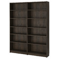 BILLY Bookcase combination, dark brown oak effect, 160x28x202 cm