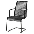 VÄSMAN Chair with armrests, outdoor, black